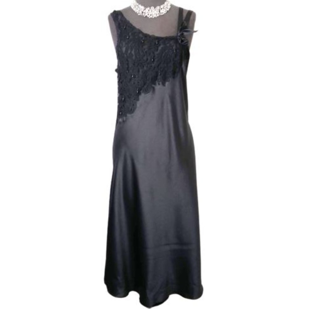 Vintage Victoria’s Secret Long Black Gown Slip Dress Size S